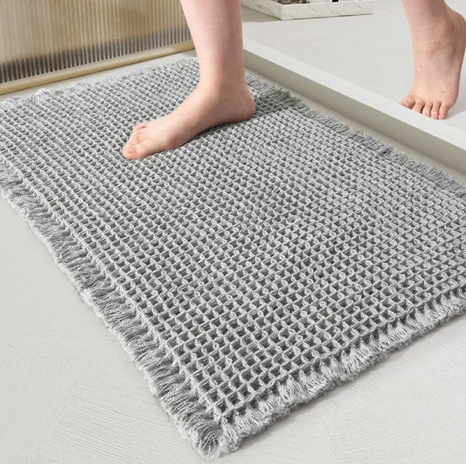 Home Fashion Waffle Bathroom Door Absorbent Carpet